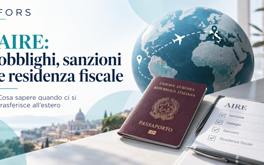 Iscrizione AIRE 2026: obblighi, scadenze, sanzioni e residenza fiscale